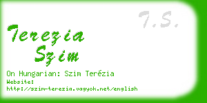 terezia szim business card